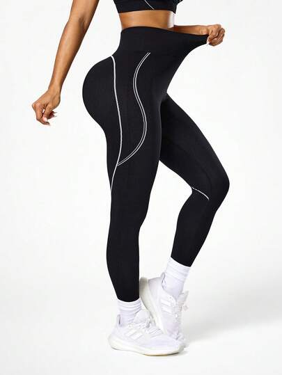 Seamluxe SHEIN Sport Women's High Waist Seamless Elastic Sports Leggings