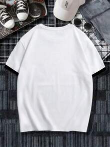 Manfinity Dauomo Men's Round Neck Letter Print Casual Versatile Commuting Short Sleeve T-Shirt - Multicolor - View 2