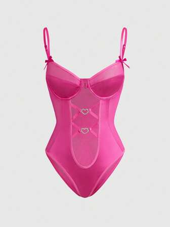 Kawaii Body sexy avec armature et boucle métallique en forme de cœur romantique