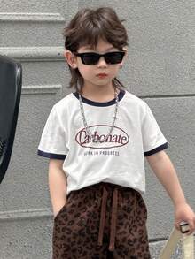 Dazy Kids 男童字母印花圆领休闲百搭日常短袖T恤 春夏 - 白色 - 查看 6