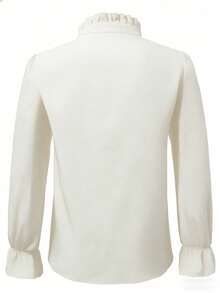 Manfinity Roghcode Áo sơ mi nam dài tay cổ đứng màu trơn, kiểu dáng vintage, áo sơ mi nam kẻ sọc, áo sơ mi nam dài tay màu kem cài nút, cổ tay áo bèo nhún. Thích hợp cho phong cách cổ điển, mặc hàng ngày, đi chơi cuối tuần, hoạt động ngoài trời, du lịch, môi trường làm việc thoải mái hoặc các dịp bán trang trọng, quà tặng cho bạn trai/chồng, quà kỷ niệm/sinh nhật, tiệc tùng, kỳ nghỉ hè, lễ hội, năm mới, đám cưới, ngày Valentine. Áo sơ mi nam xếp ly phía trước, áo sơ mi Manfinity Dauomo, áo sơ mi nam cổ bèo nhún. - Màu be - Xem 3