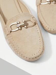 Giày bệt đế mềm bằng da lộn thoải mái đa năng dành cho nữ - Màu Khaki - Xem 10