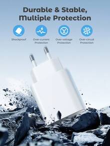 Teckwe PD20W USB C Charger Block,  Type-C Power Adapter, Travel Charger, Charger Fast For Phone IPad Laptop Headphones-EU Plug - EU C Type Plug(220-240V) - View 3