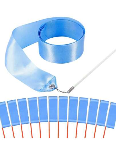 1/2/3Pcs 2M Long Shiny Gradient Dance Ribbons, Artistic Dance Gymnastics, Talent Show Decorative Props, Gymnastics Dance Ribbon Party Gifts, Gymnastics Performance Gymnastics Training Tools, Birthday Parties, Ribbon Decoration Small Gifts