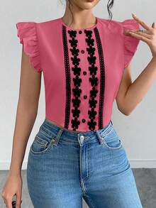 Chiquease Women's Woven Casual Holiday Summer Shirt - Red - View 3