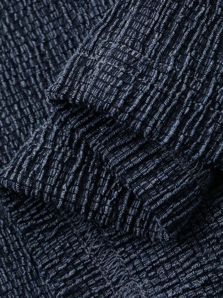 Women's Solid Color Drop Shoulder Long Sleeve Single-Breasted Pocket Shirt And Pants Casual 2-Piece Set