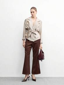 CUCCOO BIZCHIC 女士尖头搭扣设计时尚优雅高跟鞋 - 咖啡棕 - 查看 8