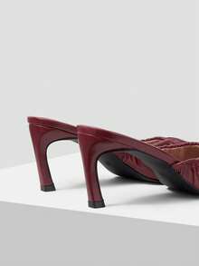 Mnmlis Women's Fashion Versatile Elegant Pointed Toe Pumps For Christmas - Red - View 4