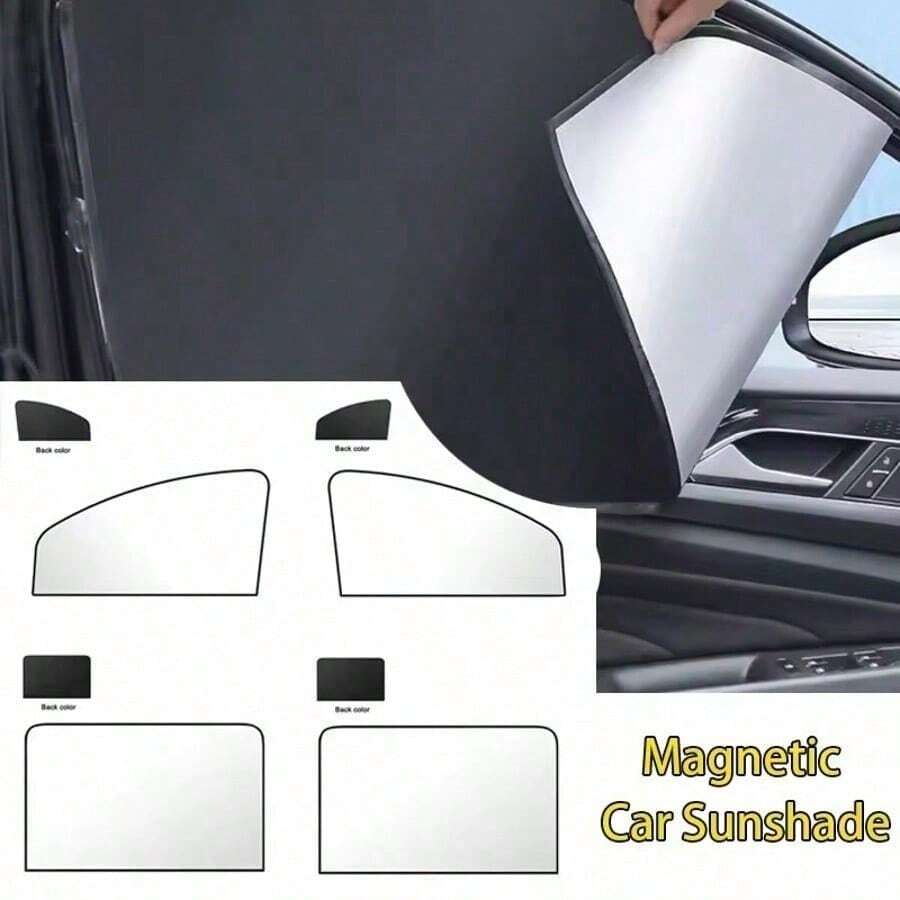 2/4PCS Car Side Window Sun Shade Magnetic UV Protection Curtains Sun Shield Cover Double Sides Auto Window Protector Cover Accessories - various - View 1