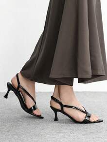 CUCCOO BIZCHIC Women's Pointed Toe Buckle Design Everyday Versatile Fashion High Heels - Black - View 5