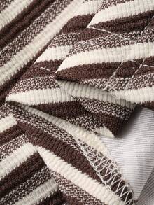 Livesso Women's Casual Asymmetrical Hem Tie Front T-Shirt Long Sleeve - Coffee Brown - View 6