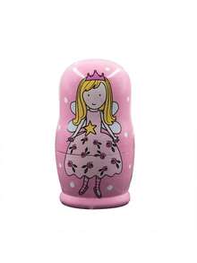 1 Pc Russian-Style Angel Princess Nesting Doll, Five-Layer Nesting Doll, A Birthday Gift Decorations For Girls, Home Decoration, Party Decoration. - Multicolor - View 5