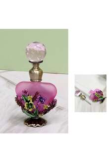 1pc Vintage-Inspired 5ml Heart-Shaped Glass Perfume Bottle - Refillable Essential Oil & Fragrance Holder, PVC-Free, Hand Wash Only,Handmade - Multicolor - View 6