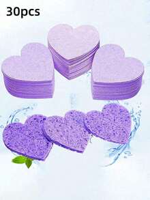 10/20/30/50PCS Heart Shaped Compressed Face Sponges 100 Percent Natural Fiber Facial Cleansing Massage Exfoliating Face Masks Makeup Removal For Estheticians Professional Spa Beauty Tools Skincare Essentials - Multicolor - View 26