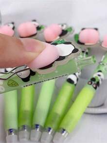 1PC/3Pcs Random Cute Panda Stress Relief Squeeze Toy Ballpoint Pen, Adorable High-Quality Student Signature Pen - Multicolor - View 7
