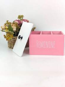 1pc Rustic Farmhouse Wooden Tampon Storage Box With Lid - Versatile Bathroom Organizer For Feminine Products, Home Decor Accessory Tampon Storage For Bathroom Small Bathroom Storage Cabinet - Multicolor - View 6