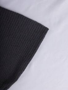 Franclia Plus Size Women's New Solid Color Sexy Fitted Round Neck Flare Sleeve Elegant Casual Minimalist Fashion Knit Sweater Dress, Versatile For Daily And Work Wear, Autumn/Winter Dress With Belt Winter Dress For Women Knitted Dress For Women Ribbed Knit Dress Long Sleeve Dresses Woman - Dark Grey - View 5