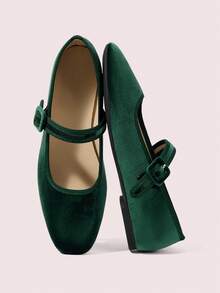 CUCCOO DOLLMOD Women's Red Cute Flat Shoes, Minimalist Fashion Casual For Daily Wear - Dark Green - View 1