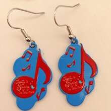 LOONEY TUNES X SHEIN 1 Set Zinc Alloy Painted Cartoon Pattern Stud Earrings, Simple & Cute, Elegant & Niche, Suitable For Party, Concert, Festival - Blue - View 5