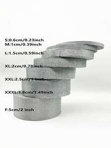 1卷缎带，适用于手工蝴蝶结制作、婚礼装饰、礼品包装、DIY工艺品、花艺布置、派对用品，多种颜色和宽度可选。 - 銀色 - 查看 11