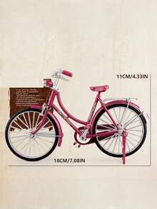 1Pc Vintage Bicycle Model, Available In Red And Black, 28-Inch Classic Bicycle Model, Diy Assembly, Mini Bicycle Model Ornament, Die-Cast Bicycle Collectible, Vintage Miniature Vehicle Home Decoration.
