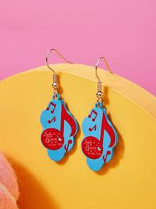 LOONEY TUNES X SHEIN 1 Set Zinc Alloy Painted Cartoon Pattern Stud Earrings, Simple & Cute, Elegant & Niche, Suitable For Party, Concert, Festival - Blue - View 3