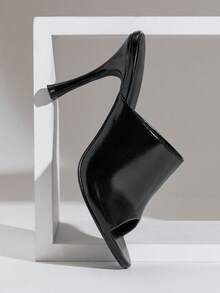 SHUZIA Giày sandal cao gót mũi nhọn kiểu dáng tối giản thanh lịch dành cho nữ. - màu đen - Xem 6