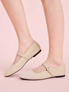 CUCCOO DOLLMOD Women's Red Cute Flat Shoes, Minimalist Fashion Casual For Daily Wear Valentine's Day Spring Shoes - Apricot - View 5