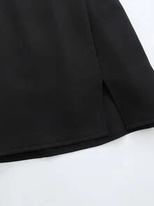 Franclia Striped Print Shirt & Split Hem Skirt & Shawl - Multicolor - View 6