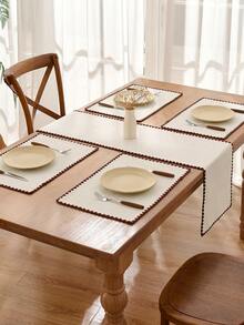 1/2/4/6 Peças Jogo Americano Retangular Bordado Simples, Decoração de Mesa de Cozinha Doméstica, Tapete Antiderrapante Adequado para Festa de Feriado, Festa de Aniversário, Jantar de Casamento, Decoração de Mesa, Tapete de Mesa de Café, Decoração Doméstica, Decoração de Quarto, Universal em Todas as Estações - Cor lisa - Visão 2