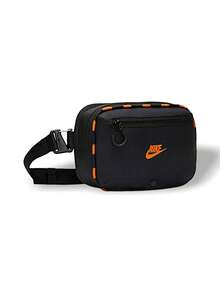 Nike Túi đeo hông HaywardPatrol XBody Bag Unisex ngoài trời, thoáng khí, nhẹ, trang trí, đa năng, có logo, màu trơn, dễ giặt, dùng hàng ngày đi học, màu đen cam HJ8229-010 - Đen/Cam - Xem 2