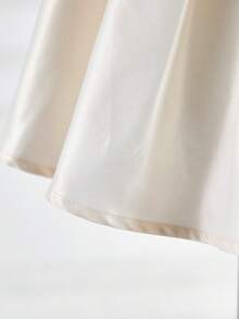Vestido corto de manga corta de organza con patchwork elegante y lindo, para bebé niña - Blanco - Ver 5