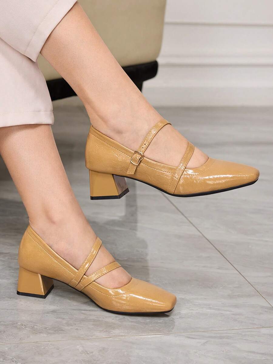 Sleekvia Tacones para mujer - Caqui - Ver 1