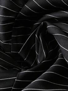 Sunspun Plus Size Fashion Color Block Textured Button Fitted Waist Striped Collar Long Sleeve Women Shirt, Autumn