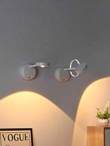 1pc Rechargeable, Wire-Free Indoor Wall Light, Spotlight, Table Lamp, Smart Led Motion Sensor Light, Picture Light - White - View 1