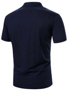 Manfinity Mode Áo Polo cổ Henley trơn màu, kiểu dáng thời trang, thiết yếu dành cho nam giới. - Nhiều màu - Xem 2