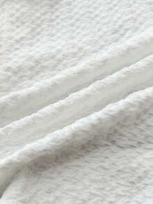 少女不对称下摆无袖纯白色休闲度假时尚纹理针织吊带衫 - 白色 - 查看 6