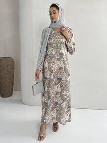 Yasmyna Women's Paisley Print Arabic Style Dress - Multicolor - View 3