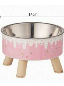 1pc Elevated Pet Bowl, Stainless Steel Dog/Cat Food & Water Bowl, Neck-Friendly Design