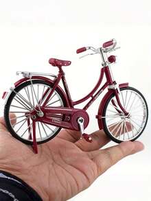 1Pc Vintage Bicycle Model, Available In Red And Black, 28-Inch Classic Bicycle Model, Diy Assembly, Mini Bicycle Model Ornament, Die-Cast Bicycle Collectible, Vintage Miniature Vehicle Home Decoration.