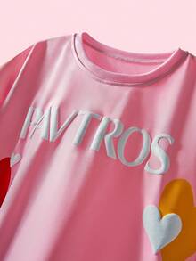 Áo thun họa tiết trái tim 3D thời trang, thương hiệu Pavtros, phong cách đường phố, phù hợp mặc hàng ngày, quà tặng ngày Valentine, mặc ở nhà, tham dự lễ hội âm nhạc ngoài trời, đi chơi thường ngày, tụ họp bạn bè, quà tặng cho trẻ em, bạn trai/chồng, quà kỷ niệm. - Hồng - Xem 2