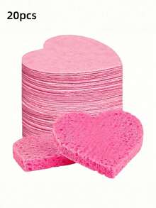 10/20/30/50PCS Heart Shaped Compressed Face Sponges 100 Percent Natural Fiber Facial Cleansing Massage Exfoliating Face Masks Makeup Removal For Estheticians Professional Spa Beauty Tools Skincare Essentials - Multicolor - View 16