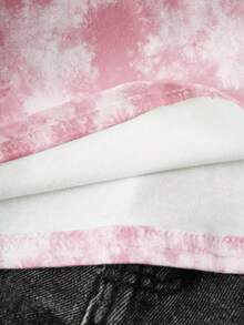 CoComelon X SHEIN Young Girl Casual Everyday Commute Funny Tie-Dye Figure Graphic Short Sleeve T-Shirt, Summer - White - View 7