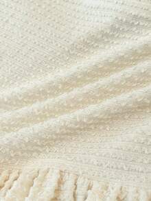 Tween Girl Vacation Mini Dress With Elastic Ruched Bust, Tie Neck, Bowknot, And Tiered Ruched, Can Wear Inner Or Outer,Summer Dresses ,Solid White Dress,Lunch, Leisure Vacation, Holiday Vacation - Apricot - View 6