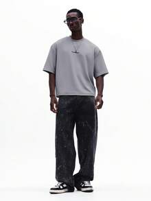 SUMWON Áo thun tay ngắn cổ tròn in logo Copenhagen, kiểu dáng rộng rãi, phong cách đường phố, thích hợp cho mùa hè. - Xám - Xem 6