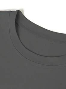 EMERY ROSE Camiseta casual holgada de cuello redondo con estampado de guitarra de la ciudad de la música retro para mujer - Gris Oscuro - Ver 5