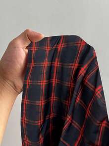 Sunspun 大码格子短袖收腰休闲衬衫 - 彩色 - 查看 4