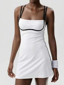 VARSIVA 瑜伽和网球基本款露背女式运动连衣裙 - 白色 - 查看 8