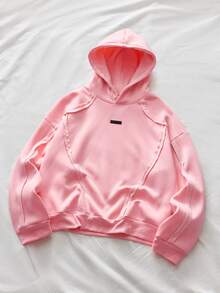 AXEPEAK Sudadera con capucha casual con estampado gráfico para hombre - Rosa - Ver 2