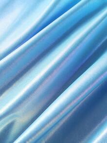 Elladie kids 少女蕾丝褶皱休闲迷你裙 - 藍色 - 查看 4